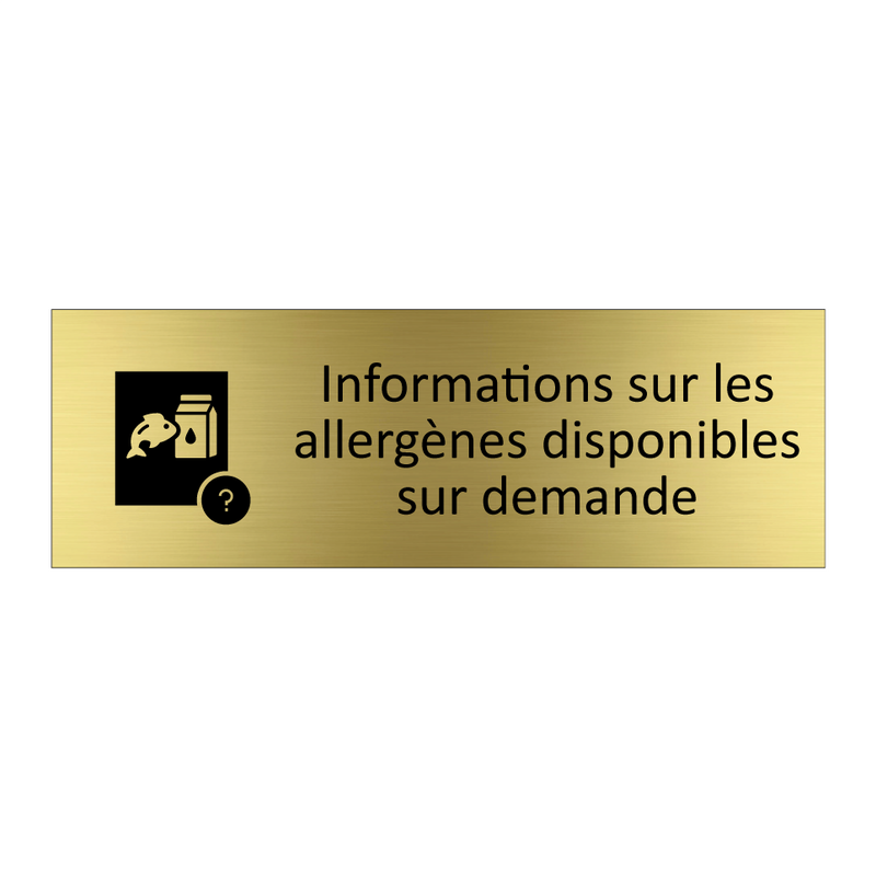 Informations sur les allergènes disponibles sur demande