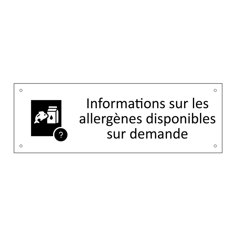 Informations sur les allergènes disponibles sur demande