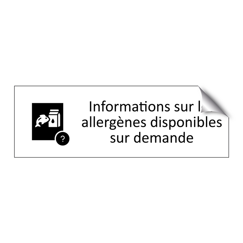 Informations sur les allergènes disponibles sur demande