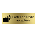 Cartes de crédit acceptées