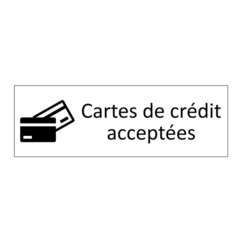 Cartes de crédit acceptées
