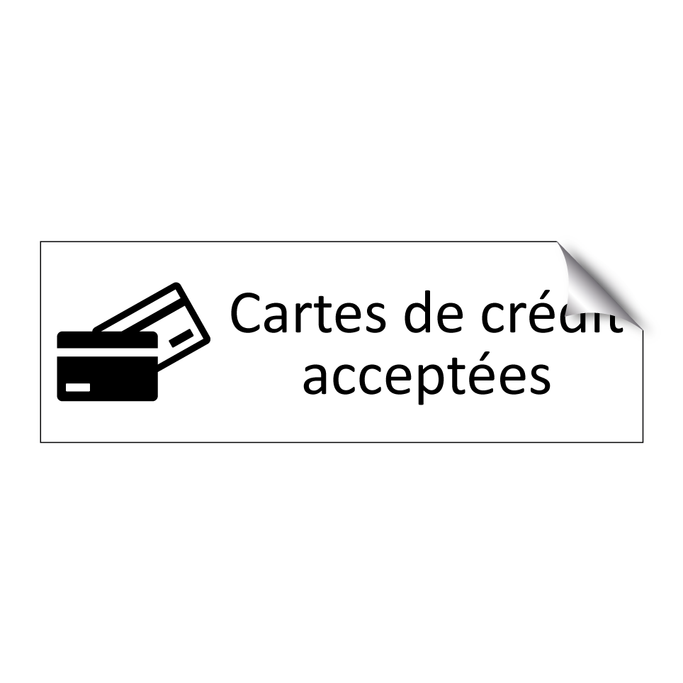 Cartes de crédit acceptées
