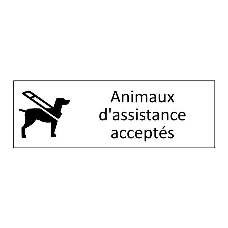 Animaux d'assistance acceptés