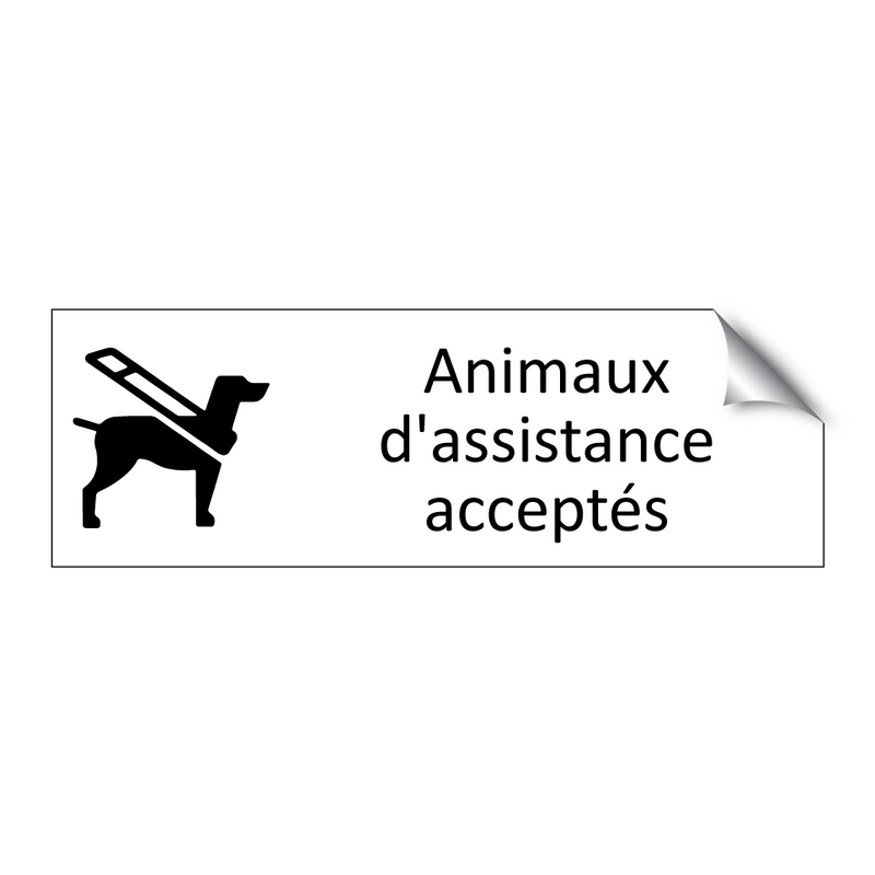 Animaux d'assistance acceptés