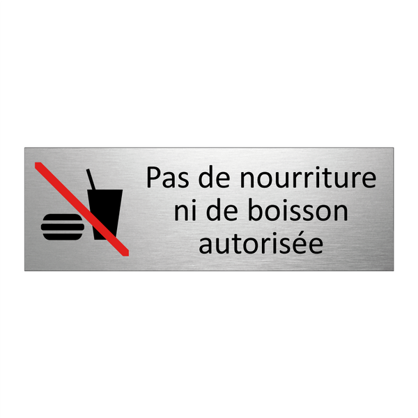Pas de nourriture ni de boisson autorisée