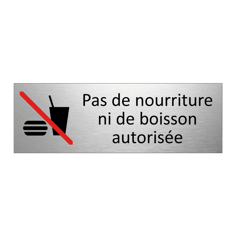 Pas de nourriture ni de boisson autorisée