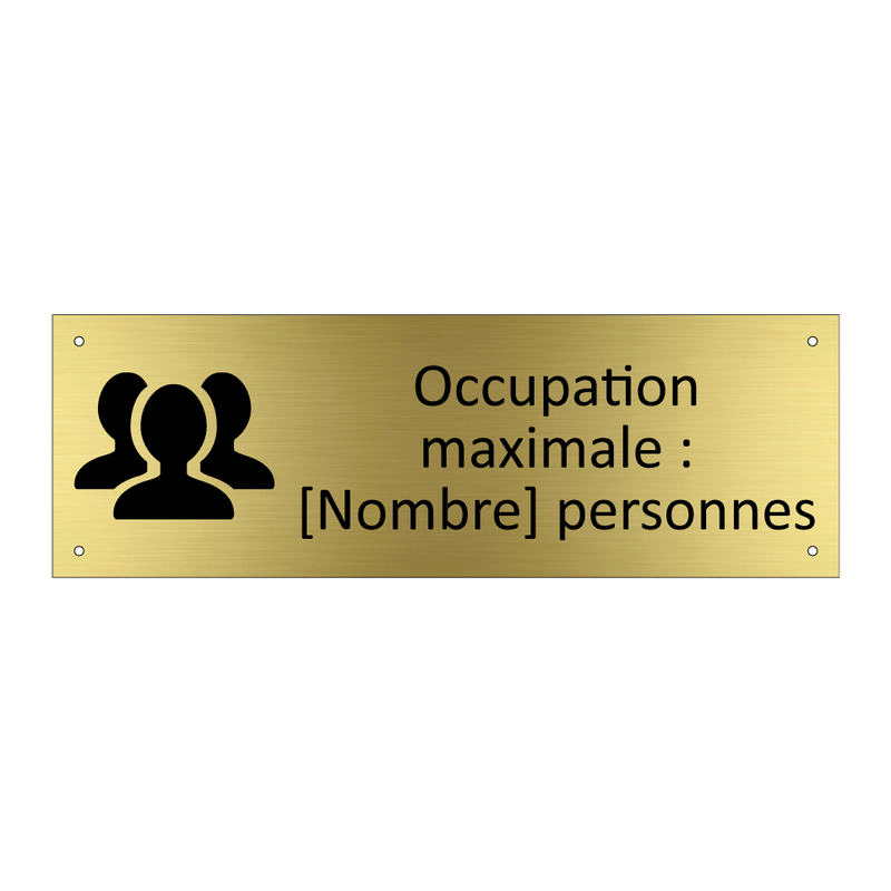 Occupation maximale : [Nombre] personnes