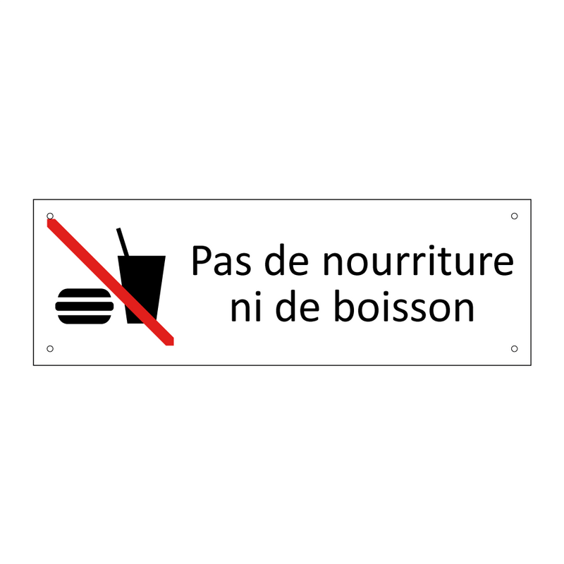 Pas de nourriture ni de boisson