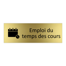 Emploi du temps des cours