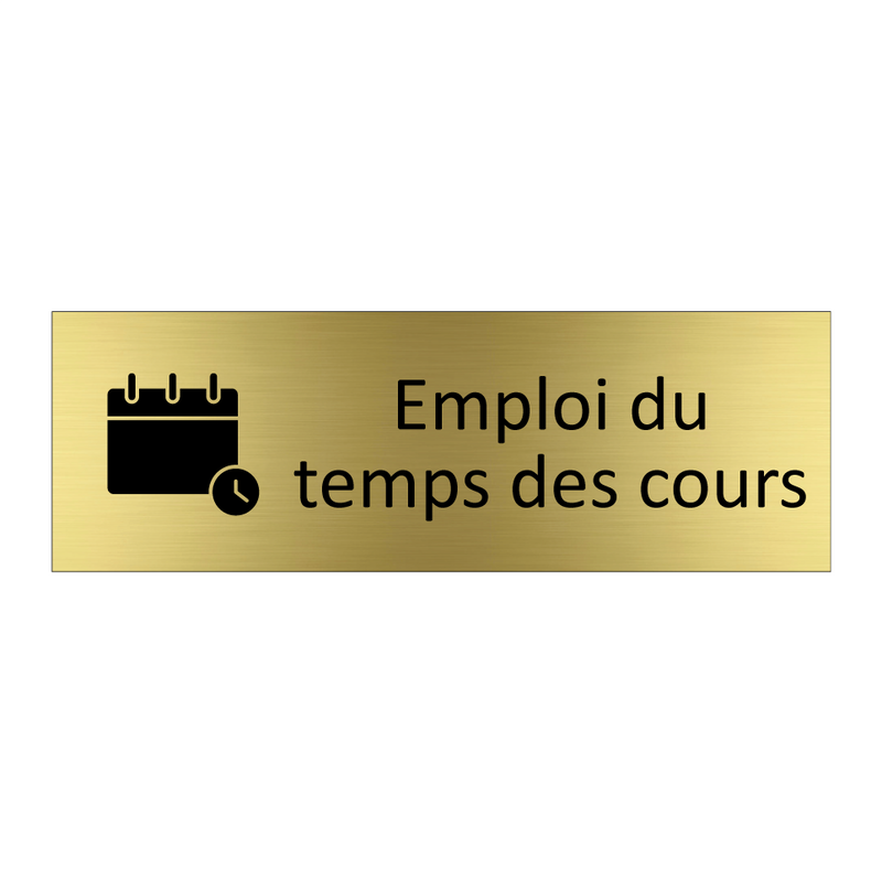 Emploi du temps des cours