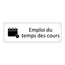 Emploi du temps des cours