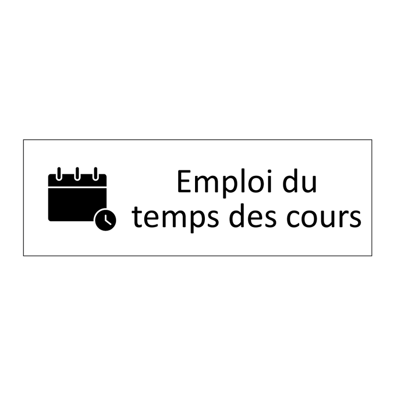 Emploi du temps des cours