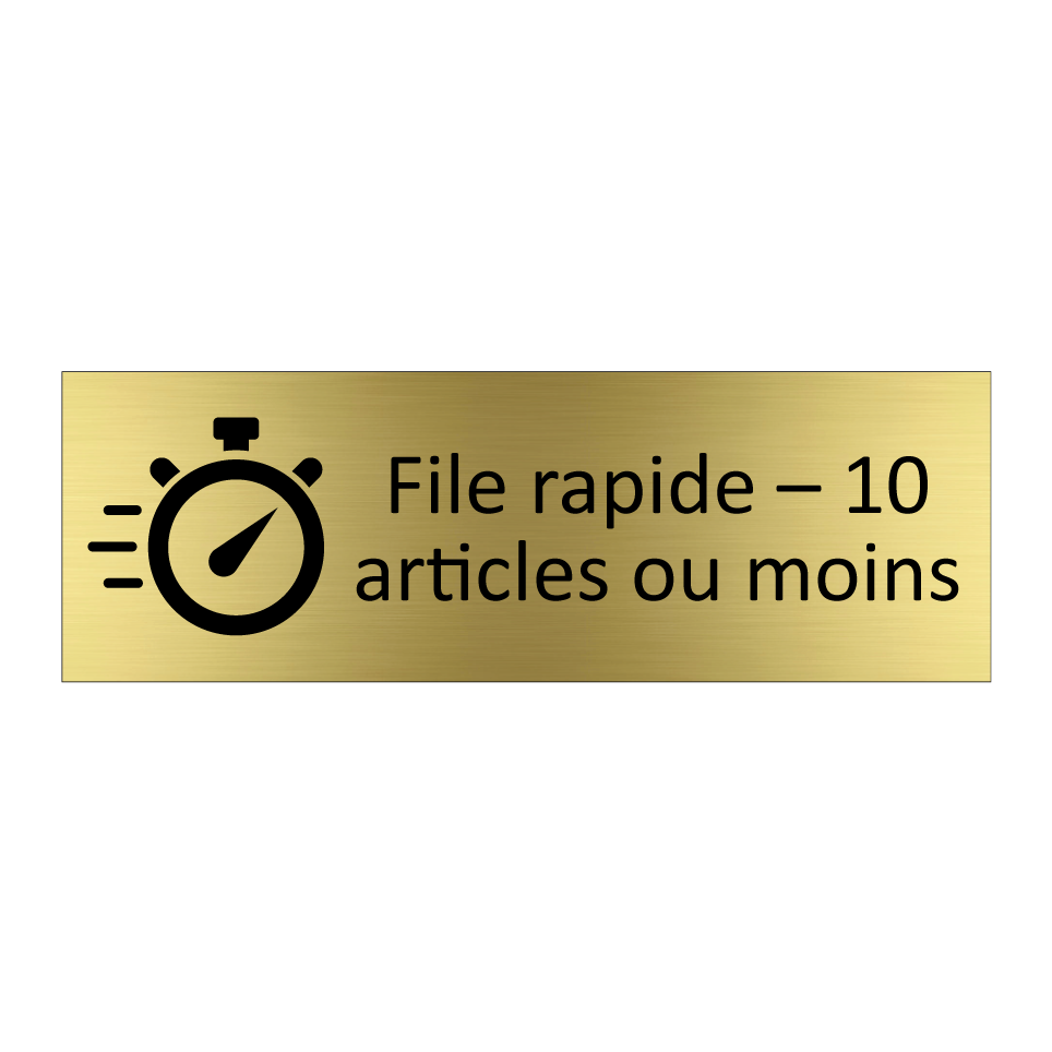 File rapide – 10 articles ou moins
