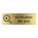 Vérification des prix