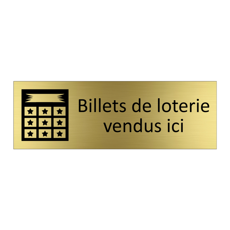 Billets de loterie vendus ici