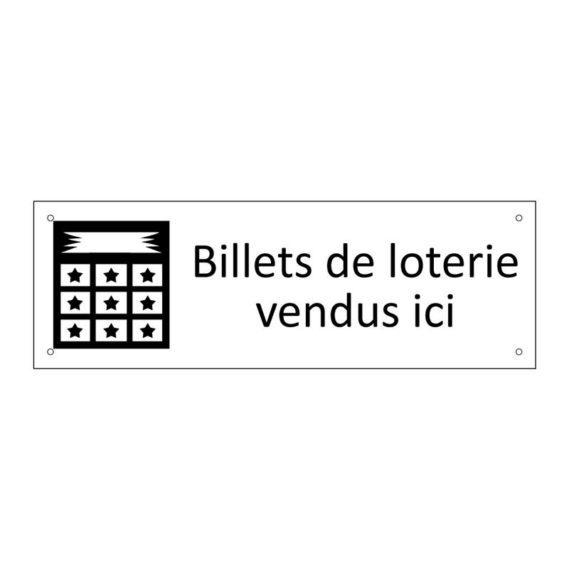 Billets de loterie vendus ici
