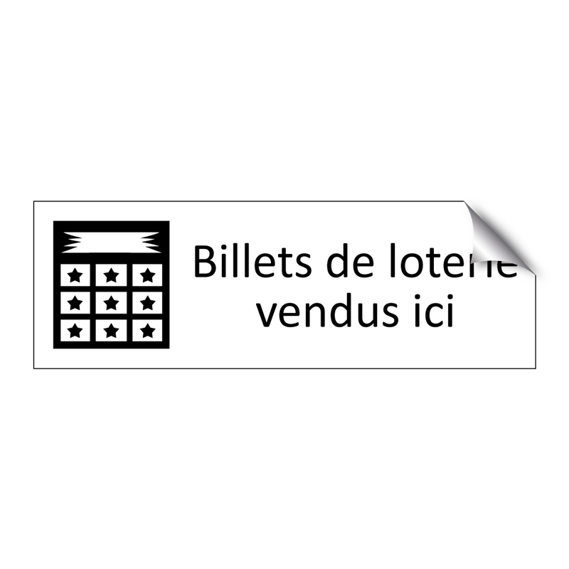 Billets de loterie vendus ici