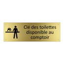 Clé des toilettes disponible au comptoir