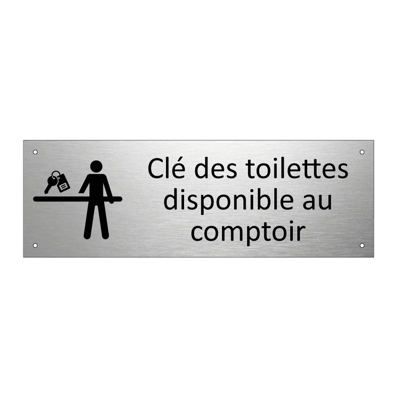 Clé des toilettes disponible au comptoir