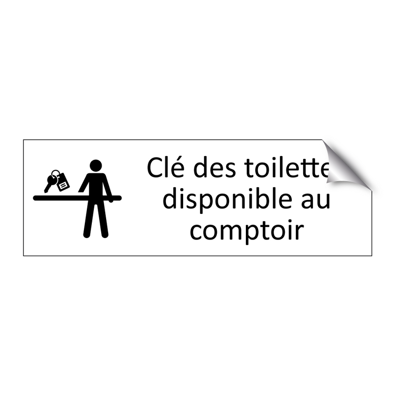Clé des toilettes disponible au comptoir