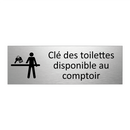 Clé des toilettes disponible au comptoir
