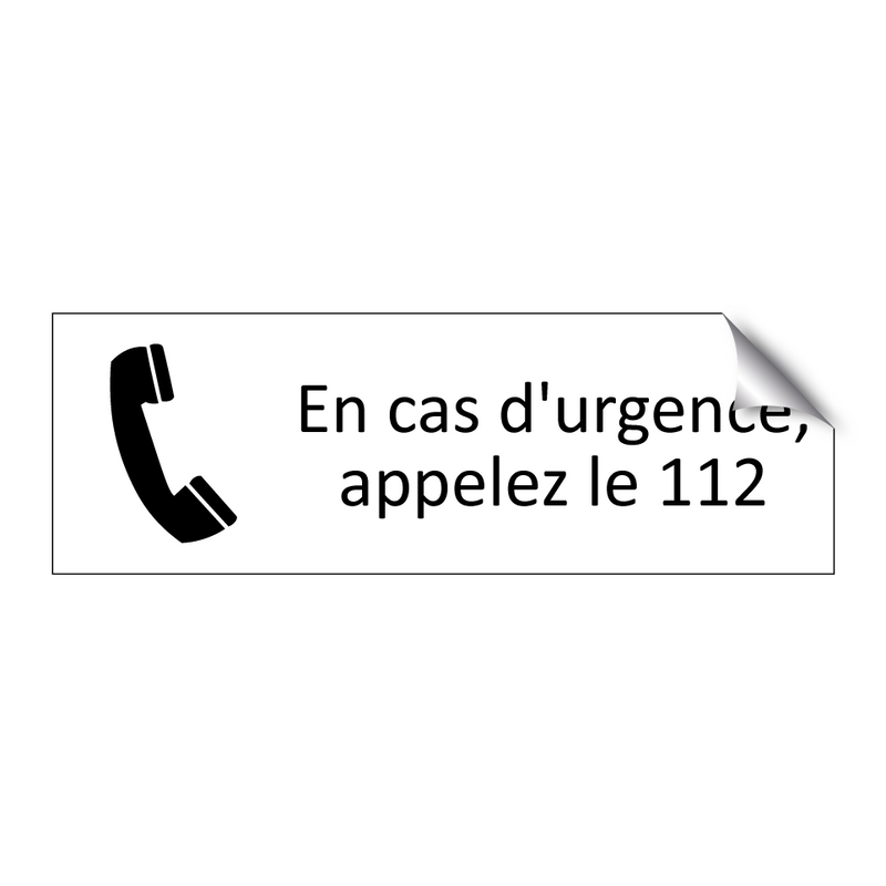 En cas d'urgence, appelez le 112