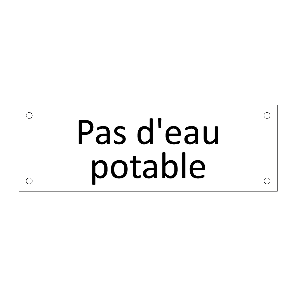 Pas d'eau potable