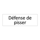 Défense de pisser