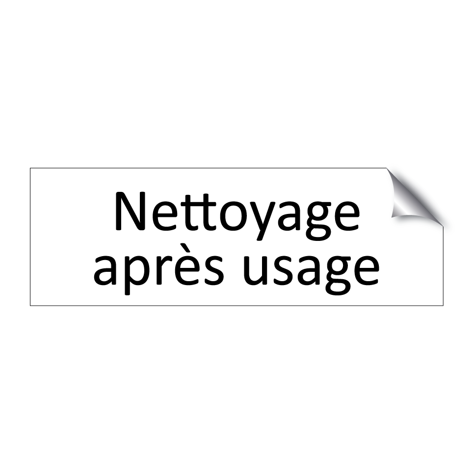 Nettoyage après usage