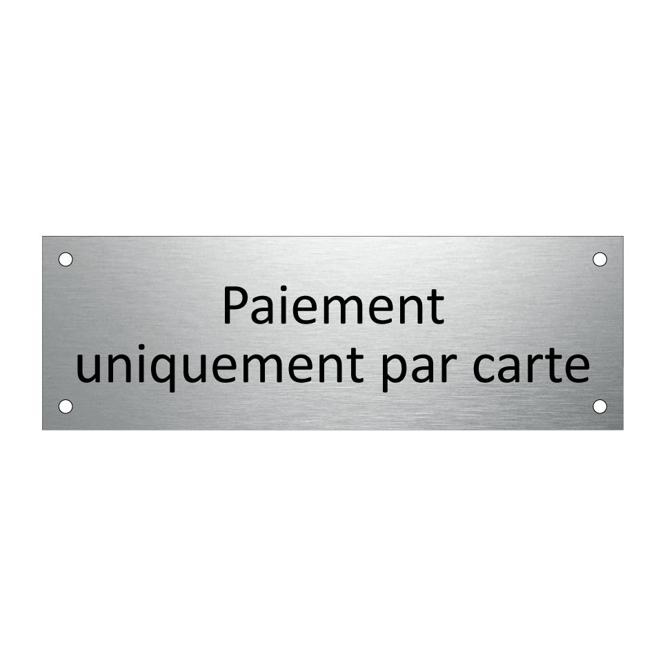 Paiement uniquement par carte