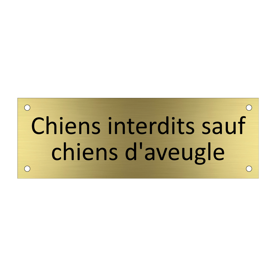 Chiens interdits sauf chiens d'aveugle