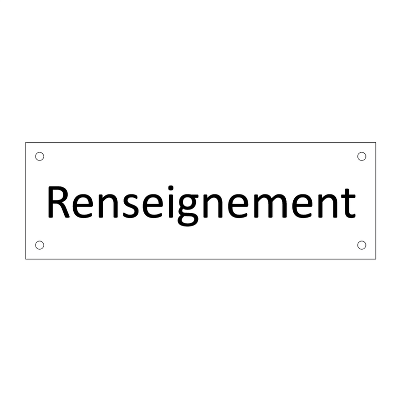 Renseignement & Renseignement & Renseignement