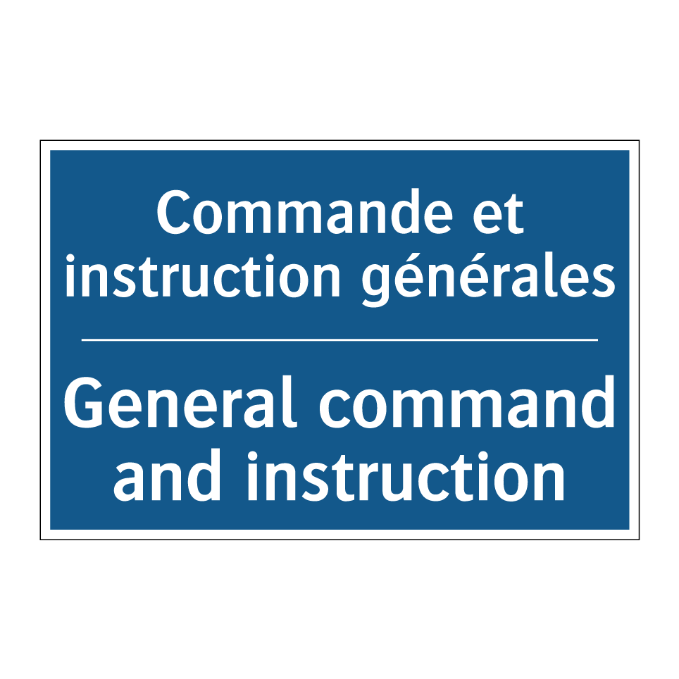 Commande et instruction générales /.../ - General command and instruction /.../