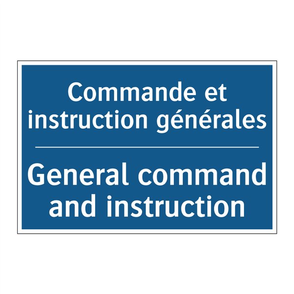 Commande et instruction générales /.../ - General command and instruction /.../
