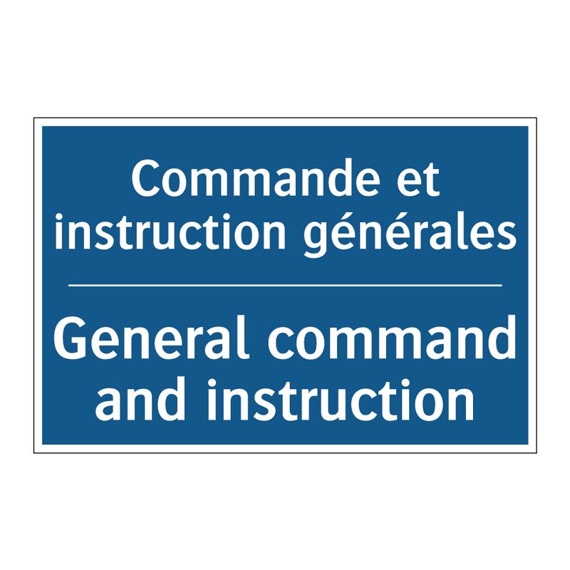 Commande et instruction générales /.../ - General command and instruction /.../