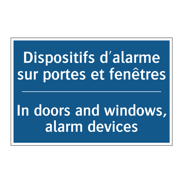 Dispositifs d'alarme sur portes  /.../ - In doors and windows, alarm devices /.../