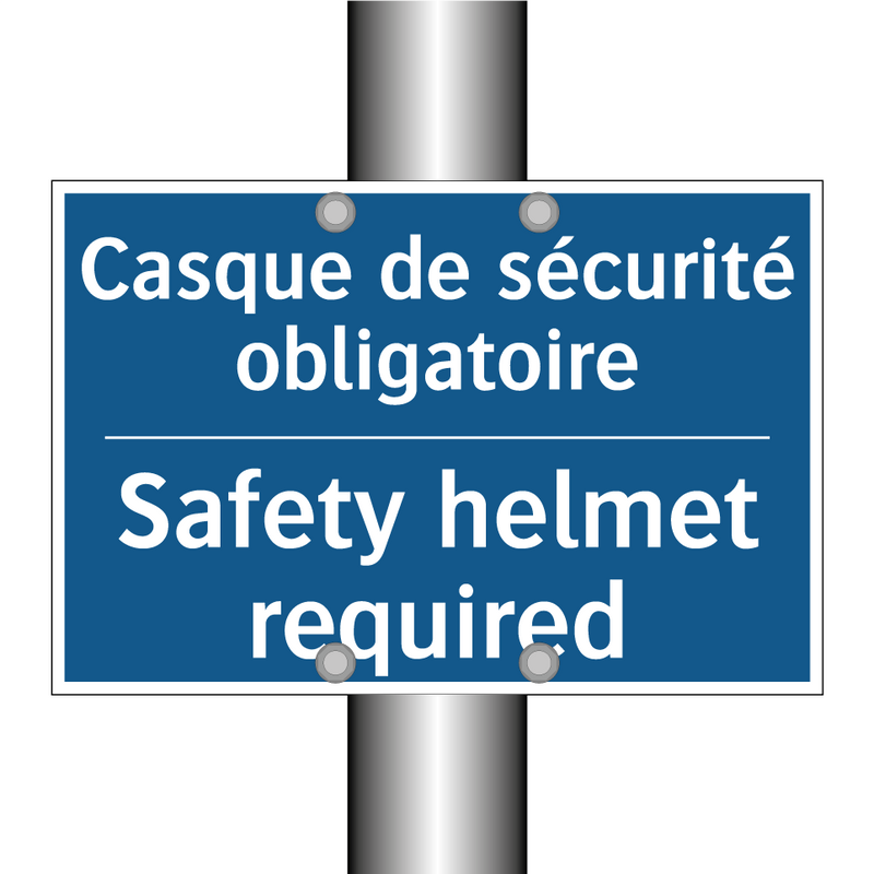 Casque de sécurité obligatoire - Safety helmet required