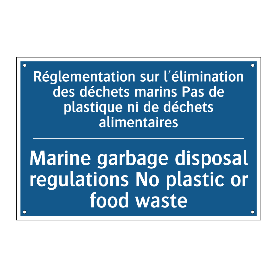Réglementation sur l'élimination  /.../ - Marine garbage disposal regulations  /.../