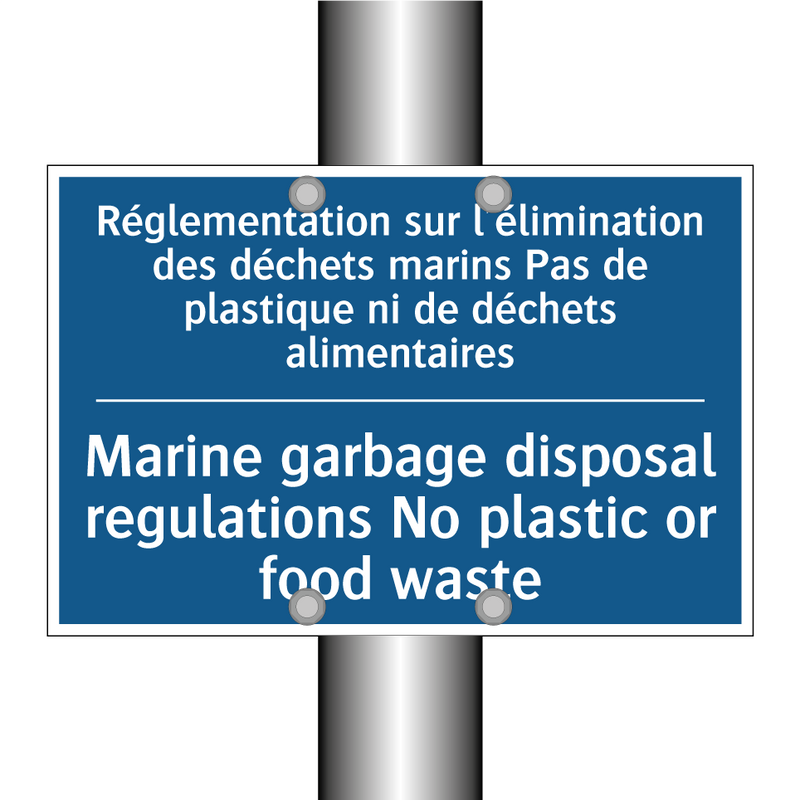 Réglementation sur l'élimination  /.../ - Marine garbage disposal regulations  /.../