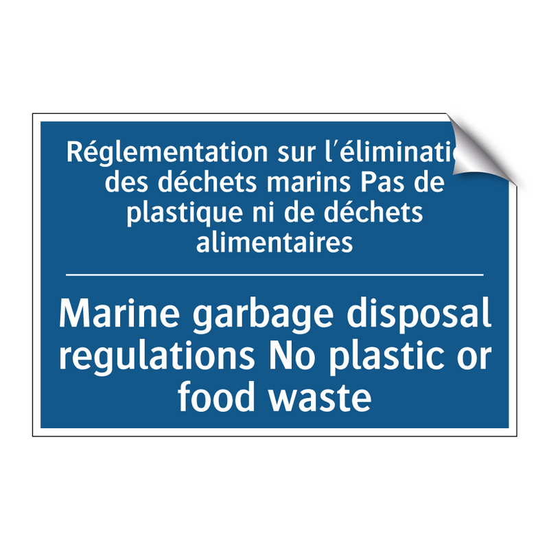 Réglementation sur l'élimination  /.../ - Marine garbage disposal regulations  /.../