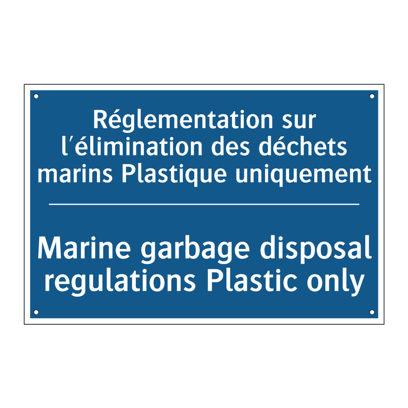 Réglementation sur l'élimination  /.../ - Marine garbage disposal regulations  /.../