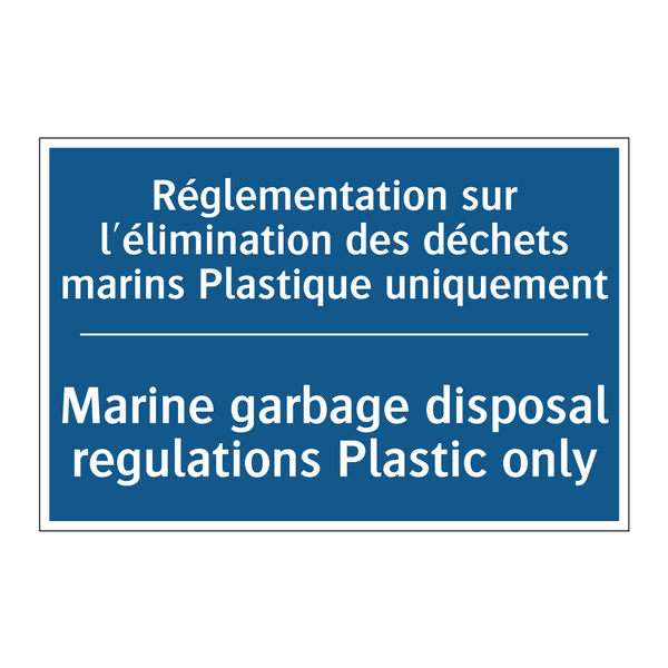 Réglementation sur l'élimination  /.../ - Marine garbage disposal regulations  /.../