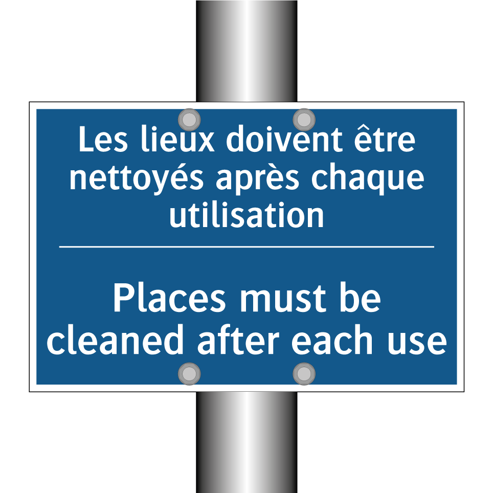 Les lieux doivent être nettoyés  /.../ - Places must be cleaned after each  /.../