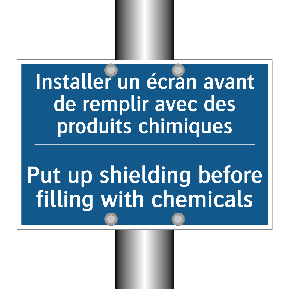 Installer un écran avant de remplir  /.../ - Put up shielding before filling  /.../