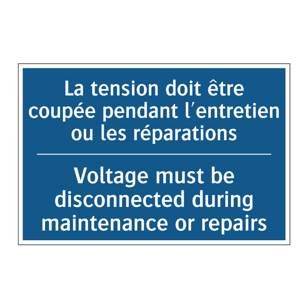 La tension doit être coupée pendant  /.../ - Voltage must be disconnected during  /.../