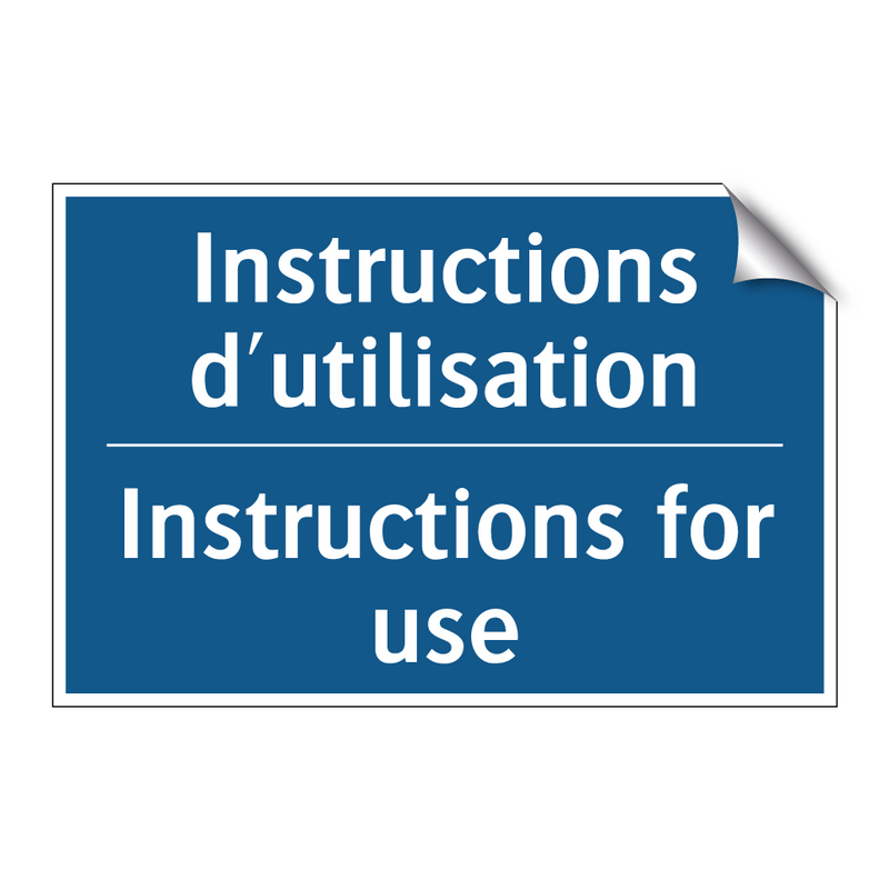 Instructions d'utilisation - Instructions for use