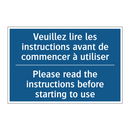 Veuillez lire les instructions  /.../ - Please read the instructions before  /.../