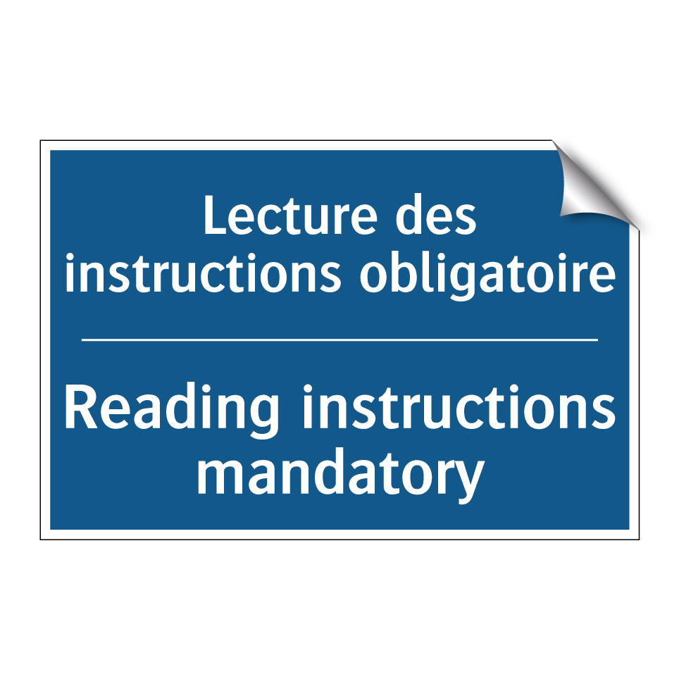 Lecture des instructions obligatoire /.../ - Reading instructions mandatory
