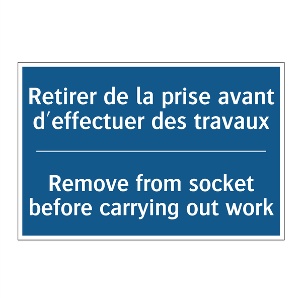 Retirer de la prise avant d'effectuer  /.../ - Remove from socket before carrying  /.../