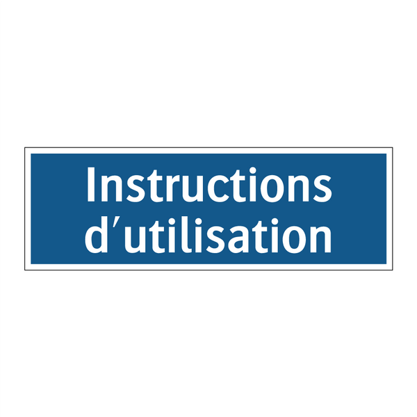 Instructions d'utilisation